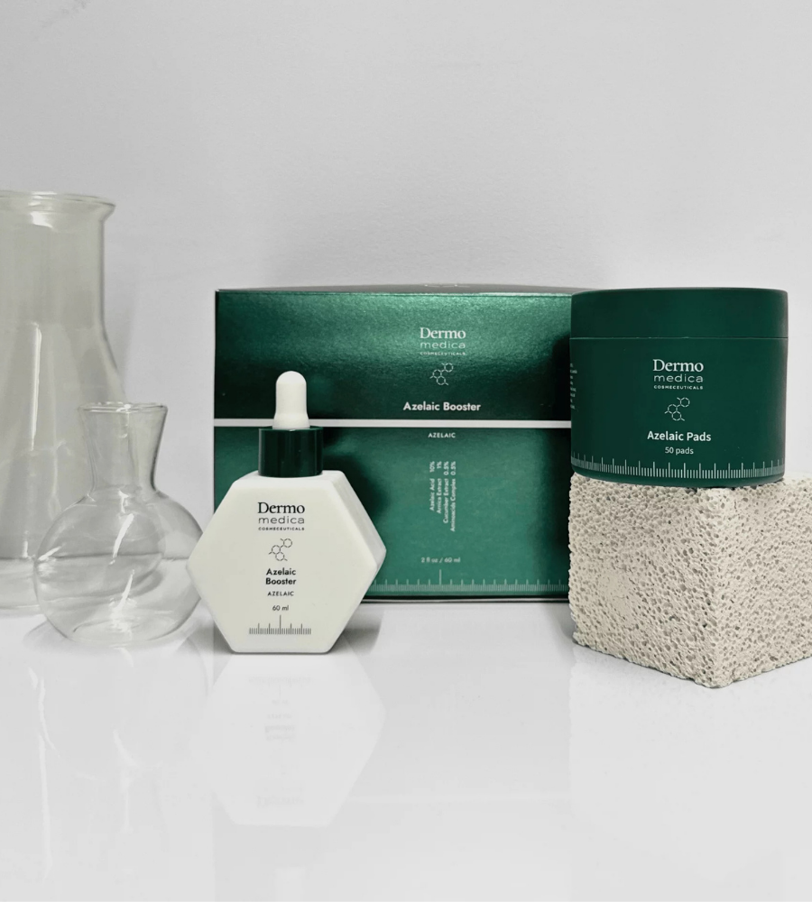 Dermomedica Azelaic Pads and Booster- Terapeutyczny Booster z Kwasem Azaleinowym 60ml oraz Płatki do Twarzy 50 szt.  Projekt_bez_nazwy_-_2025-10-24T100104.233
