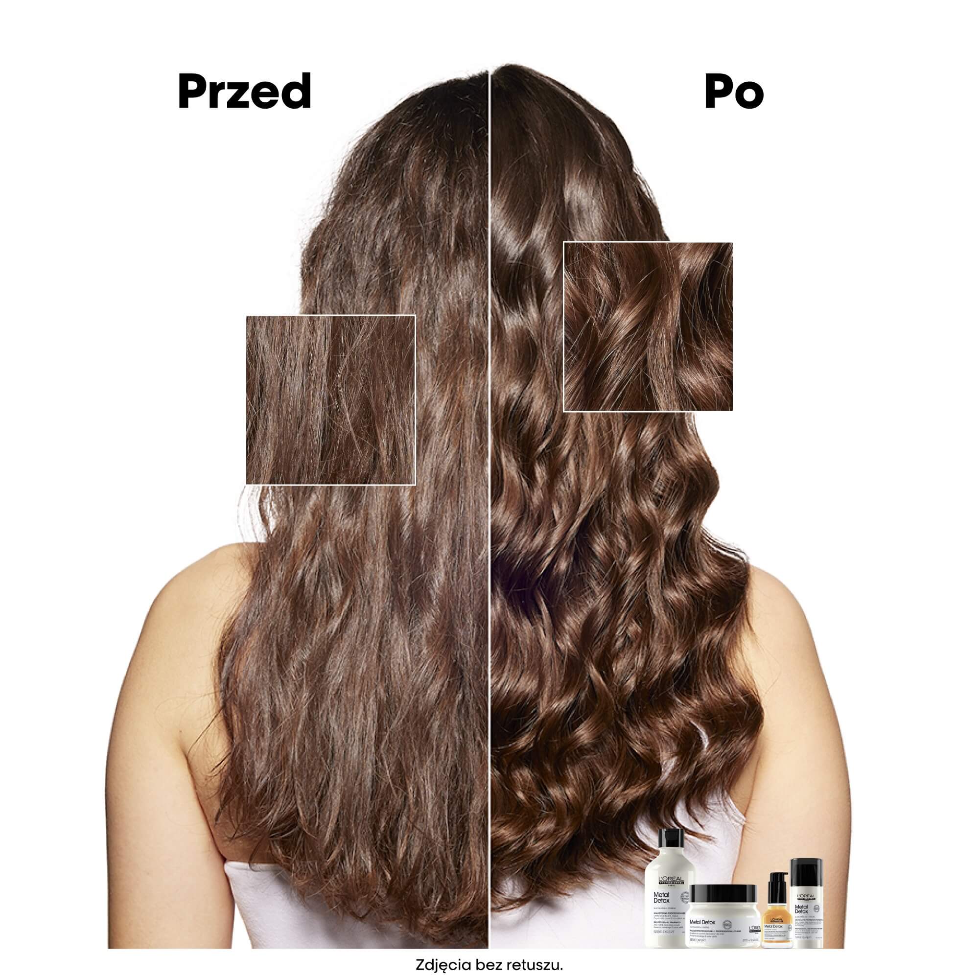 L'oreal Professionnel Metal Detox- Szampon do Włosów Farbowanych Neutralizujący Metale Refill 1000ml Efekt-przed-i-po-uzyciu-szamponu-Metal-Detox--wlosy-falowane_-gladsze-i-bardziej-lsniace.