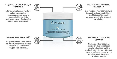 Kérastase Fusio Scrub Energisant Peeling Oczyszczający Do Przetłuszczającej Się Skóry Głowy 250ml
