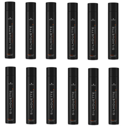 ZESTAW Schwarzkopf Silhouette Super Hold Bardzo Mocny Elastyczny Lakier Do Włosów 750ml 12 szt.