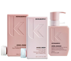 Kevin Murphy Angel Trio – Szampon 250 ml, Odżywka 250 ml i Maska 200 ml do Włosów Cienkich i Farbowanych