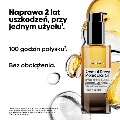 L'oreal Professionel Absolut Repair Molecular Bi-phase Oil- Regenerujący Dwufazowy Olejek do Włosów Zniszczonych 90ml
