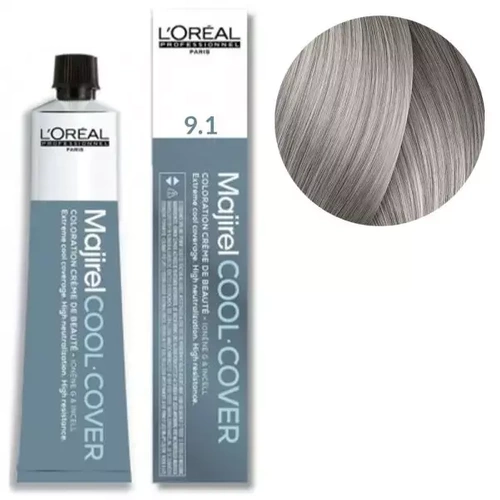 L'oreal Majirel Cool Cover Do Włosów 9.1 Bardzo Jasny Blond Popielaty 50ml