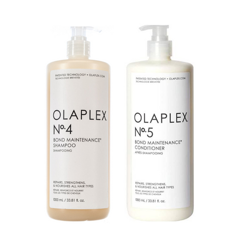 Zestaw Olaplex: No.4 Szampon 1000ml + No.5 Odżywka – Mocna Odbudowa