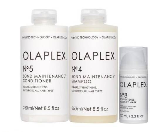 Zestaw Olaplex No.4 Bond Maintenance Shampoo 250ml,  Olaplex No.5 Bond Maintenance Conditioner 250ml, Olaplex No.8 Bond Intense Moisture 100ml
