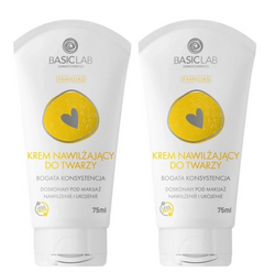 BasicLab Krem Nawilżający do Twarzy 75 ml x2 – Bogata Konsystencja