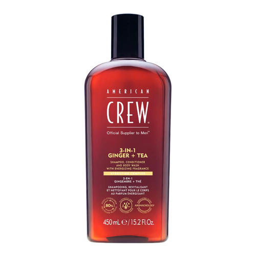  American Crew 3-in-1 Ginger + Tea Szampon, Odżywka i Żel pod Prysznic 450ml