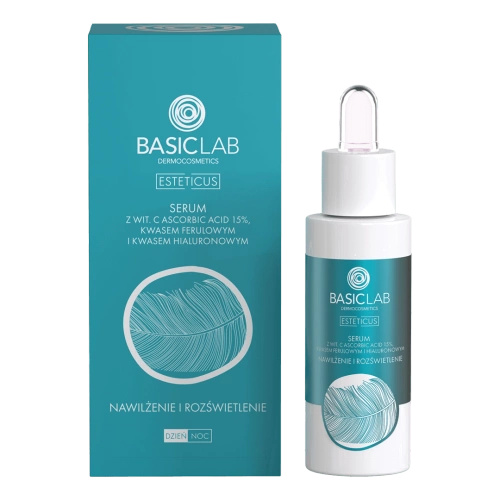 BasicLab- Serum z Witaminą C 15%, Nawilżenie i Rozświetlenie 30ml
