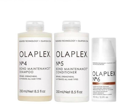 Zestaw Olaplex No. 4, No. 5, No. 6 - Szampon, Odżywka, Krem Wygładzający 