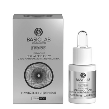 BasicLab- Serum Peptydowe pod Oczy z Argireliną 10 %, Nawilżenie i Ujędrnienie 15 ml