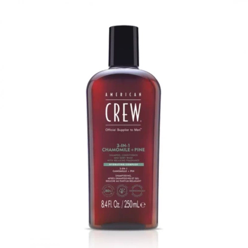 American Crew 3-in-1 Chamomile + Pine Szampon, Odżywka i Żel pod Prysznic 250ml