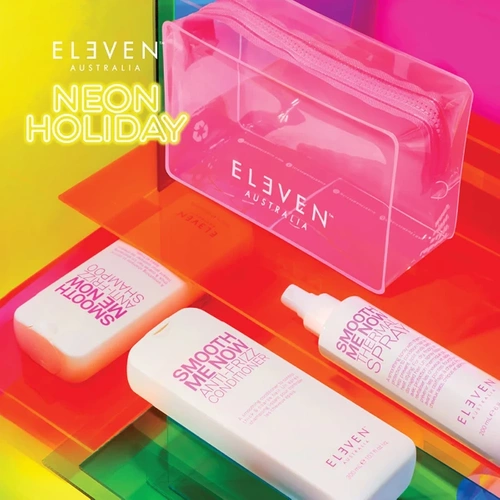 Eleven Australia Holiday Smooth Trio 2023 Zestaw Wygładzający Do Włosów Szampon i Odżykwa 300ml, Thermo Spray Do Włosów 200ml