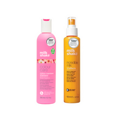 Milk Shake Zestaw Colour Care Flower Power Vegans Szampon nawilżający do włosów farbowanych 300ml + Milk Shake Incredible Milk 12 Spray | Odżywcza Kuracja Do Włosów 150ml