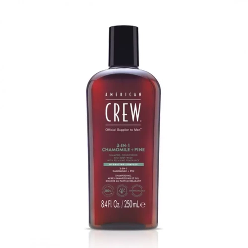 American Crew 3-in-1 Chamomile + Pine Szampon, Odżywka i Żel pod Prysznic 250ml