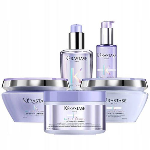 KÉRASTASE BLOND ABSOLU Zestaw do włosów blond szampon 250ml + maska 200ml + maska 200ml + serum 150ml + olejek 100ml