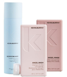 Kevin Murphy Angel Wash 250ml  + Angel Rinse  250ml+ Bedroom Hair 250ml – Zestaw Zwiększający Objętość Włosów