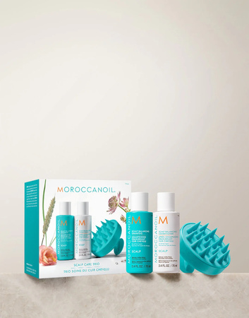 Moroccanoil Scalp Balancing -Mini Zestaw Przywracający Równowagę Skórze Głowy + Masażer