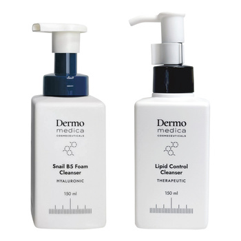 Dermomedica Zestaw Olejek Myjący Z Witaminą E i Olejkiem Lawendowym + Pianka Myjąca Z Ekstraktem Ze Śluzu Ślimaka