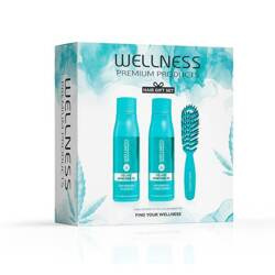 WELLNESS PREMIUM PRODUCTS Deep Hydrating zestaw głęboko nawilżający do włosów (szampon 500ml | odżywka 500ml | niebieska szczotka - mała)