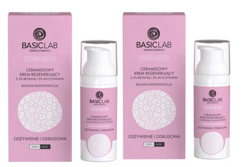 Zestaw BasicLab  Ceramidowy Krem do Twarzy Regenerujący Lekki 2x50 ml