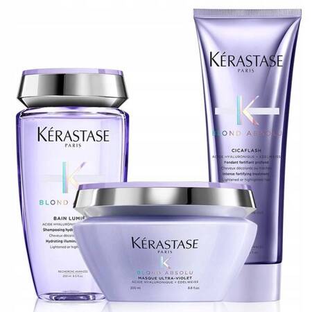 KÉRASTASE Blond Absolu zestaw do włosów blond szampon 250ml, odżywka 250ml, maska 200ml